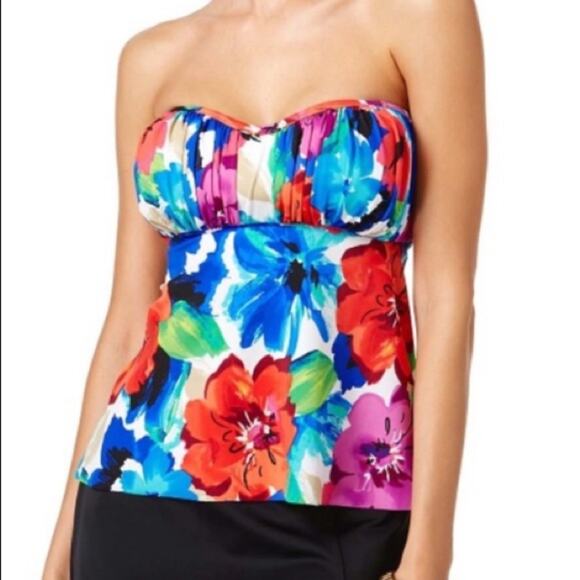 Swim Solutions Bust support Floral Print Top - Picture 2 of 7